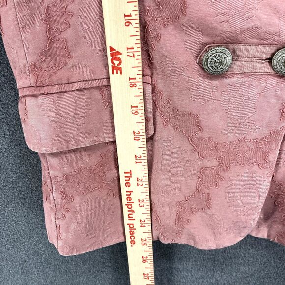 Free People Jacket Womens Small Pink James Jacquard Military Blazer - Picture 9 of 16